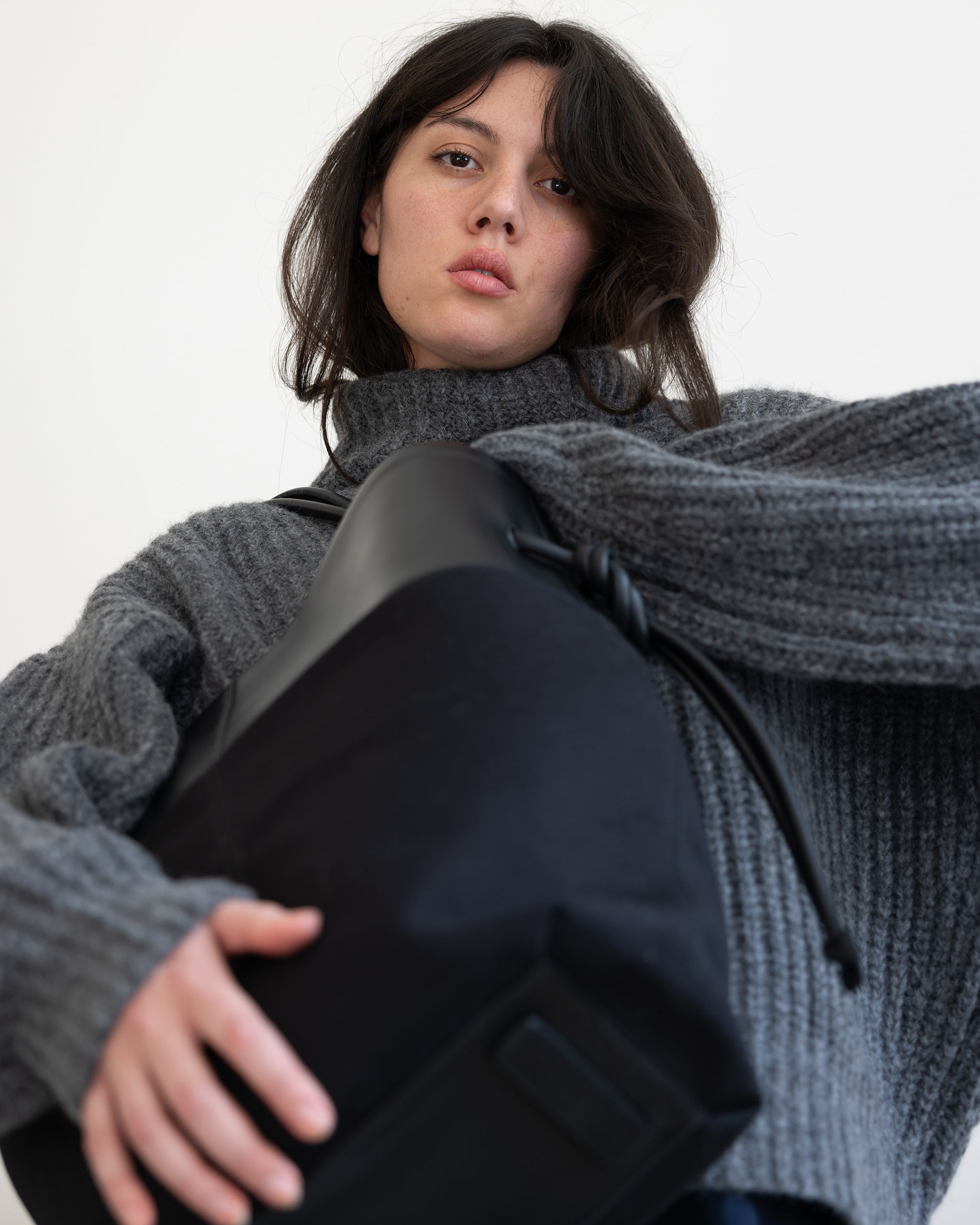 Calla Tote - Black Leather / Canvas