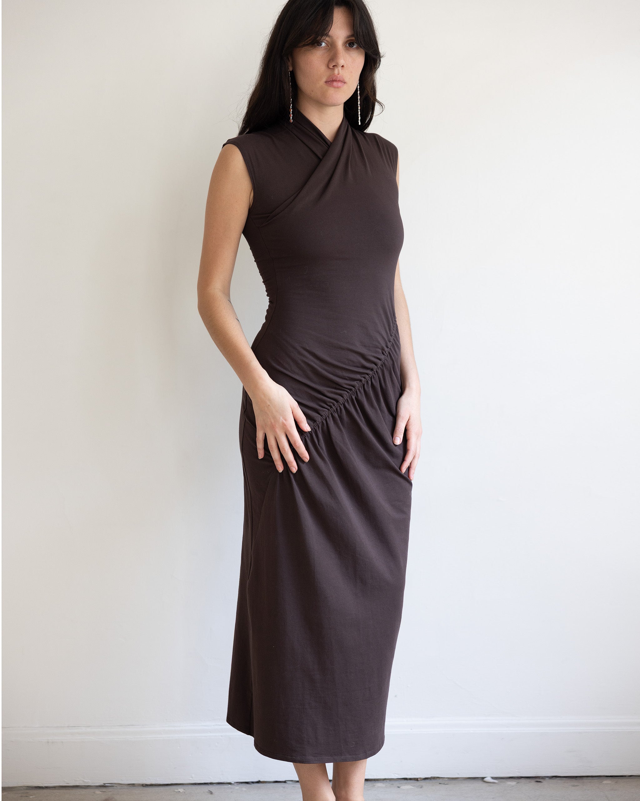Mira Gathered Knit Dress