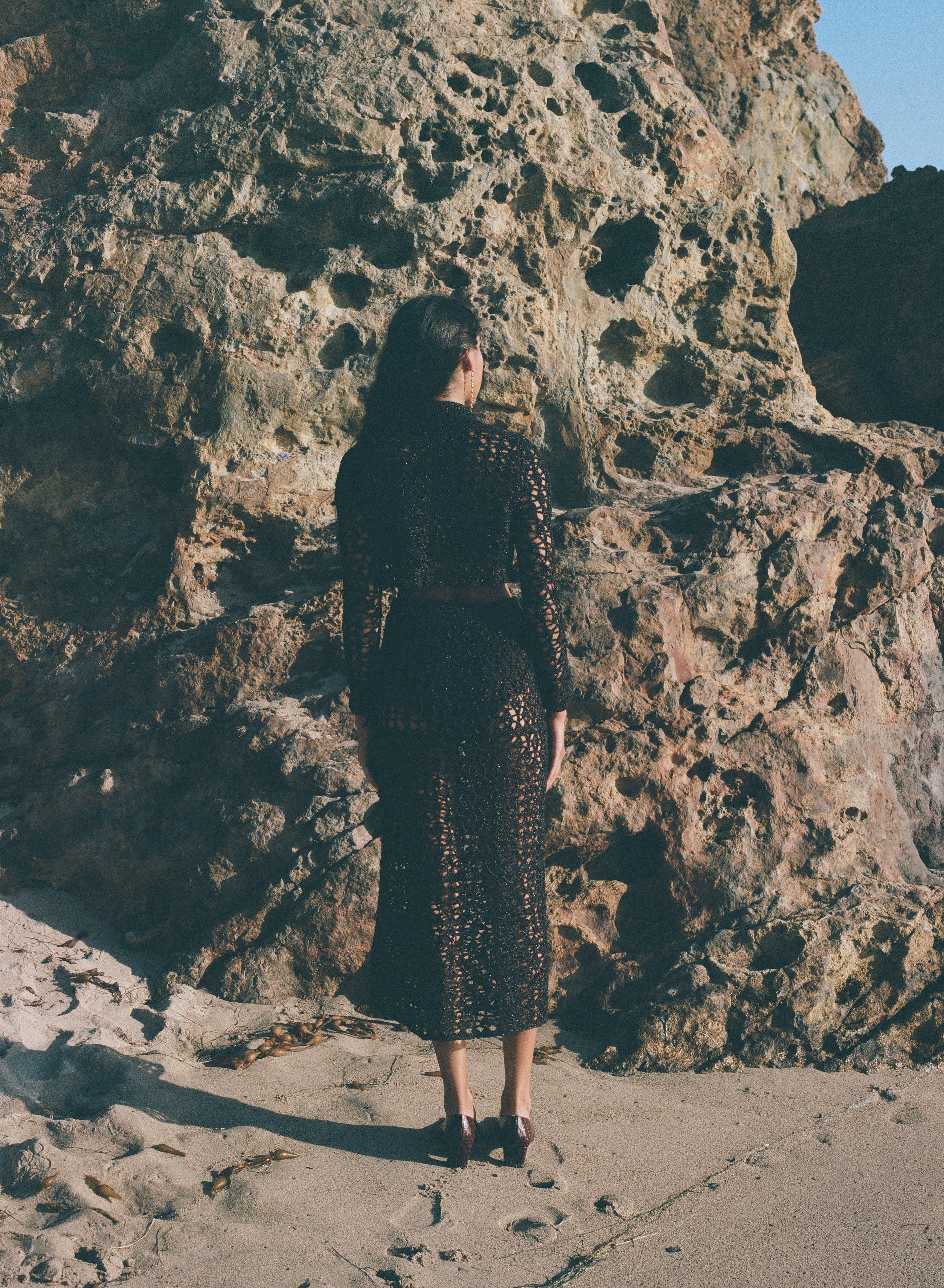 Soha Lace Crochet Midi Skirt