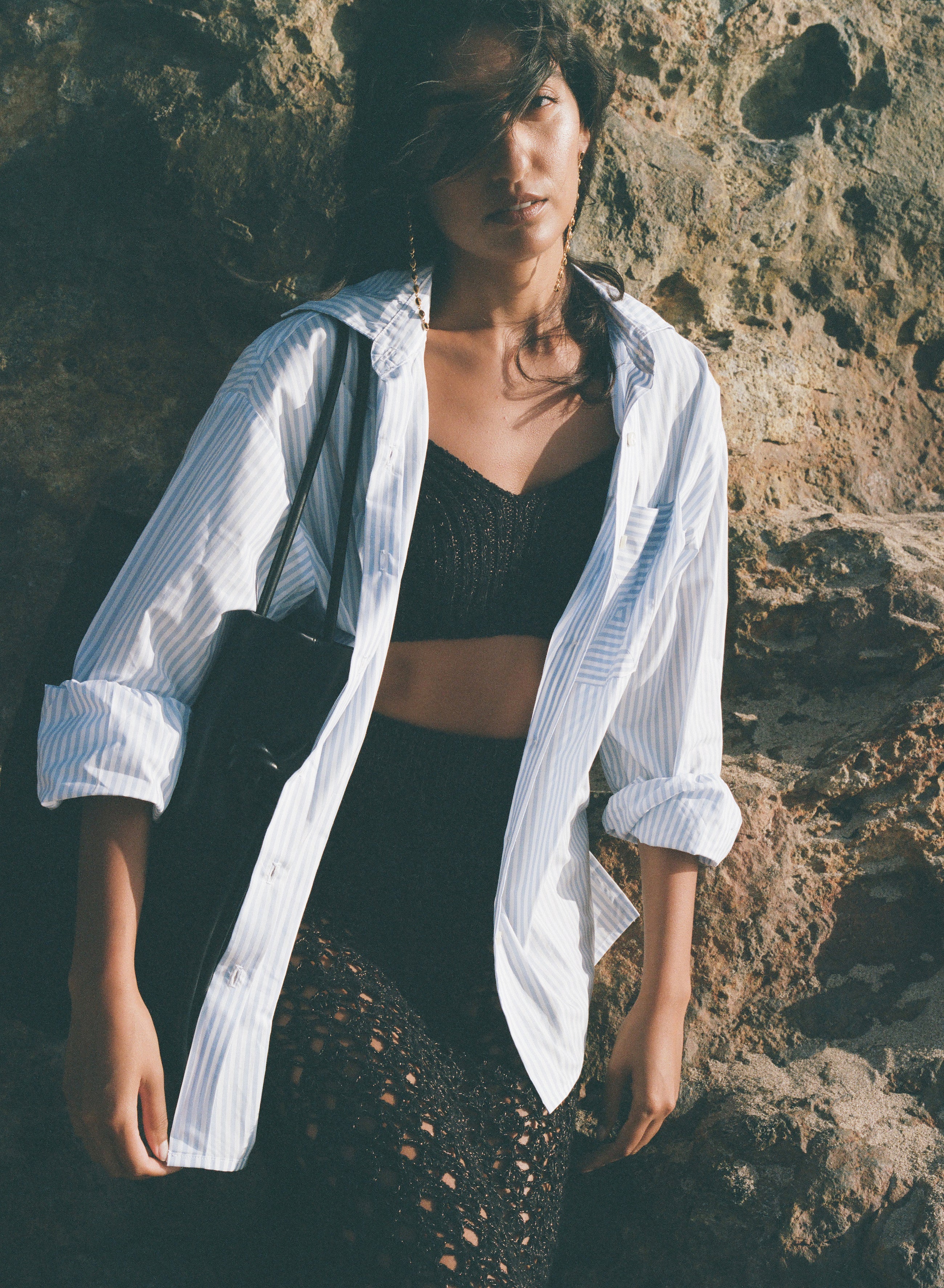 Leda Striped Shirt Sky Blue/White Stripe