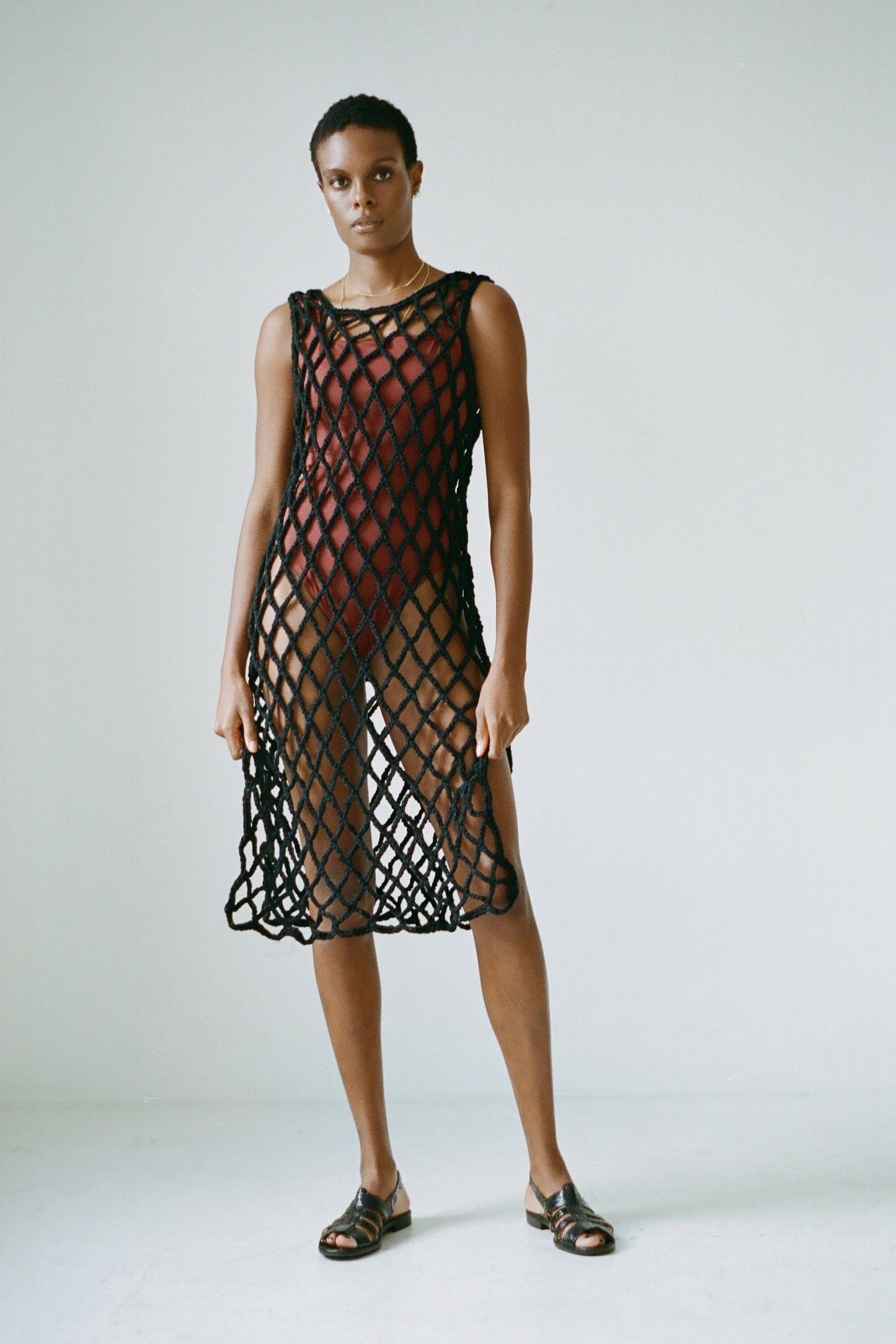 Almora Crochet Dress - Black