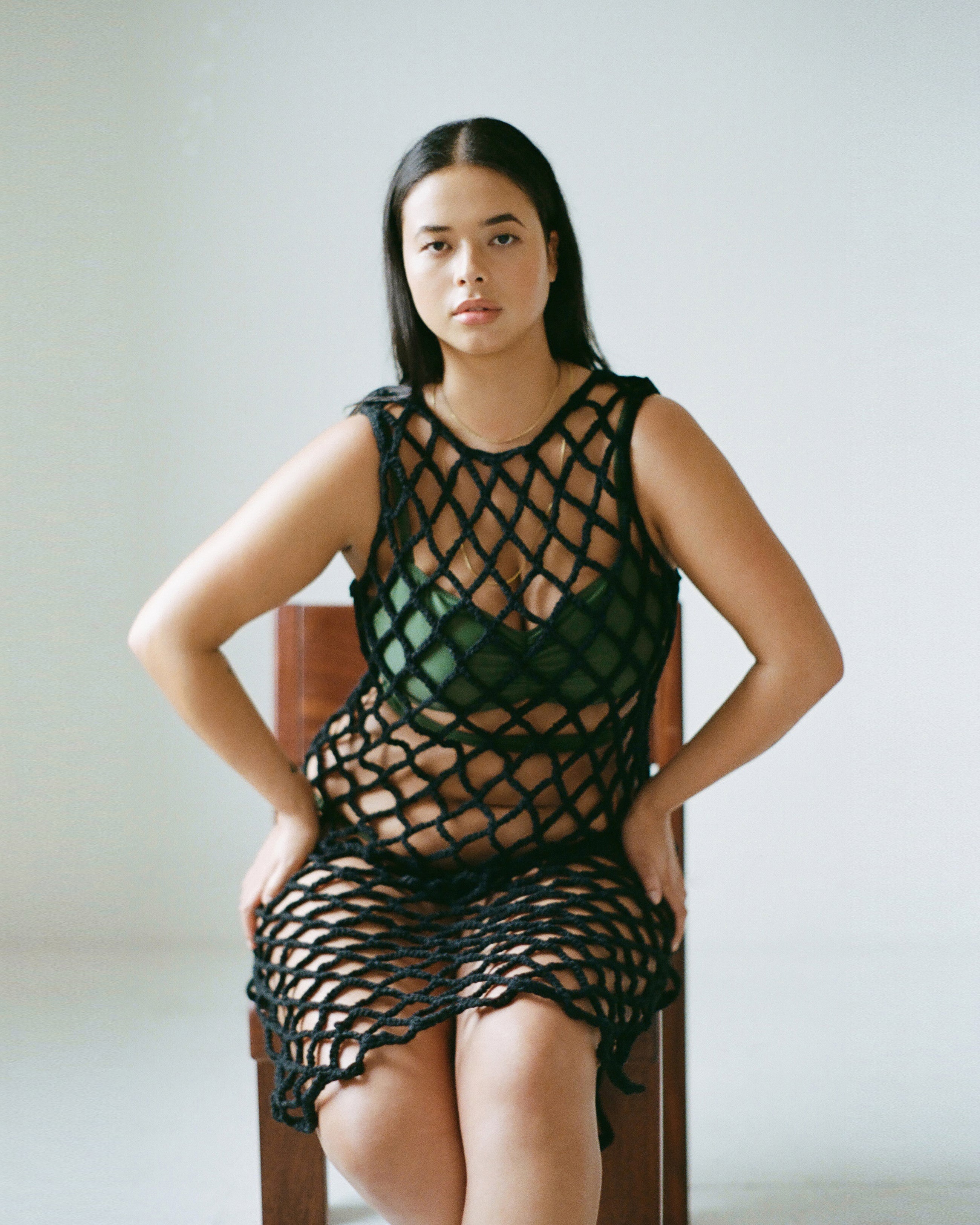 Almora Crochet Dress - Black