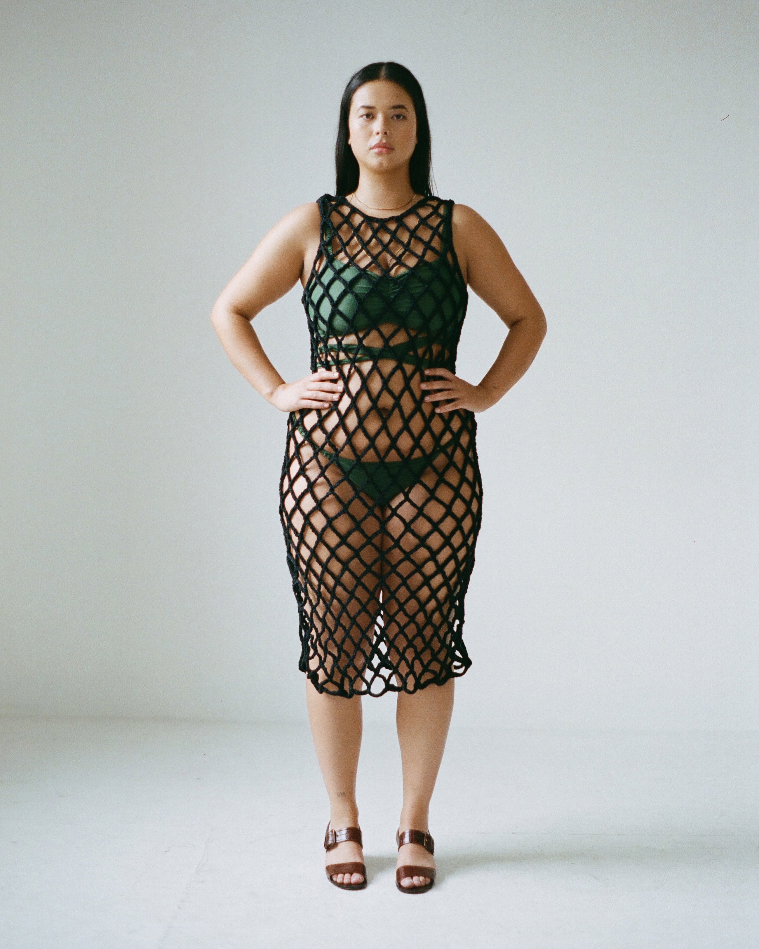 Almora Crochet Dress - Black