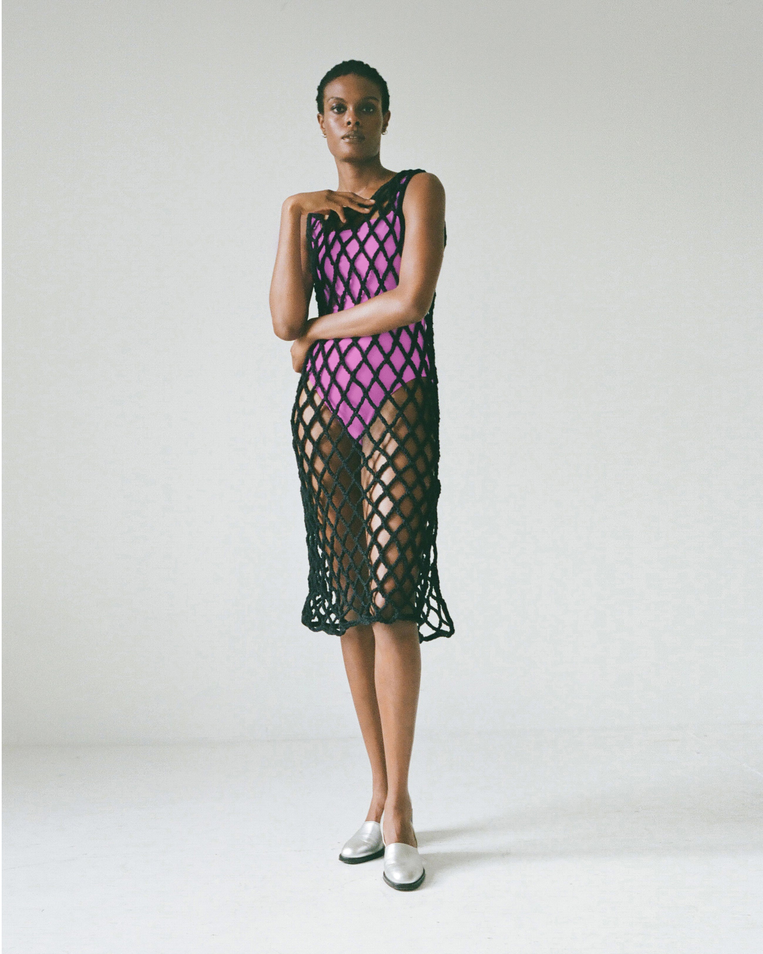 Almora Crochet Dress - Black