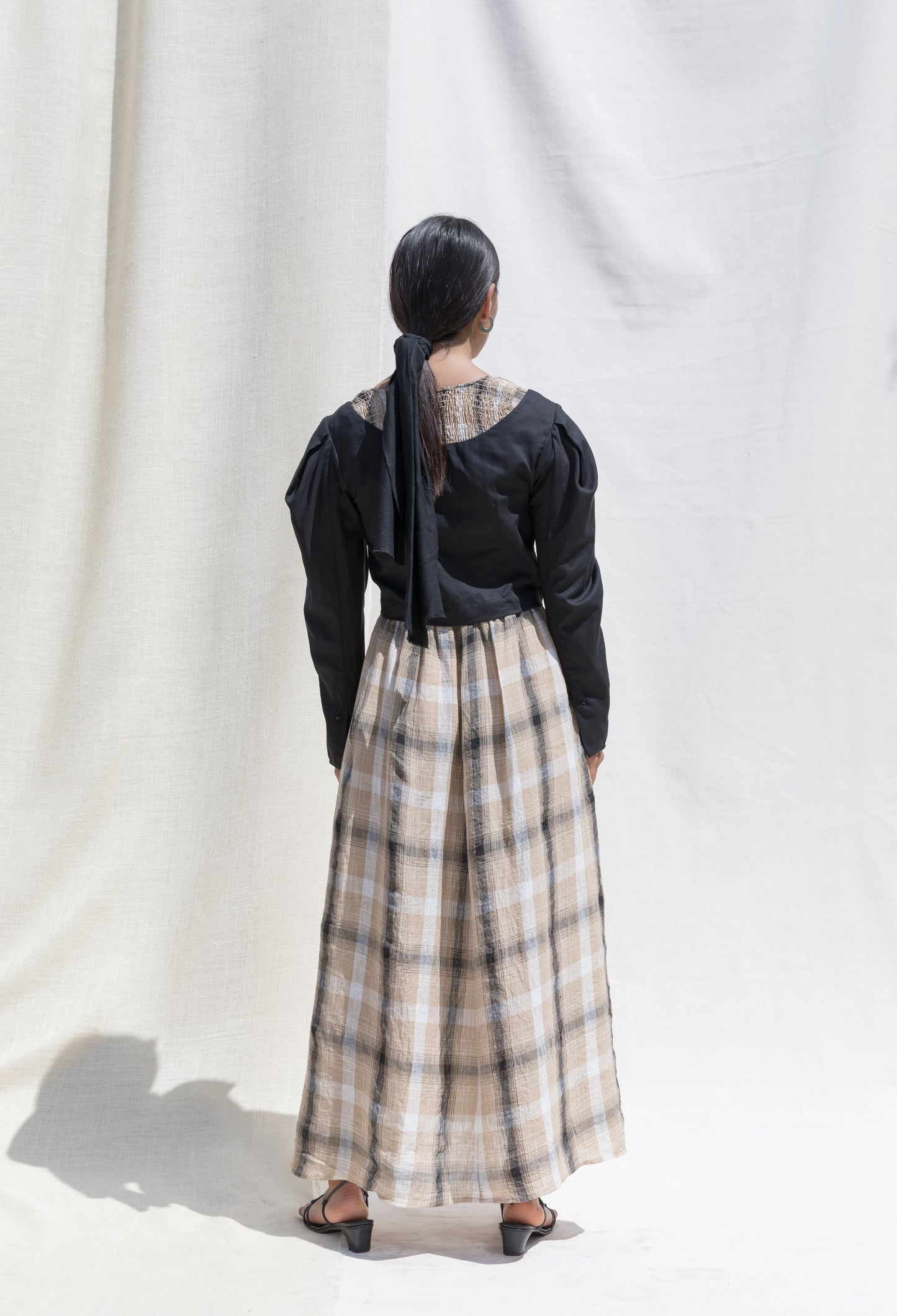 Paros Linen Blouse - Black
