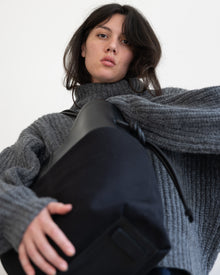 Calla Tote -  Black Leather / Canvas