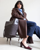 Calla Tote - Espresso Leather / Raffia