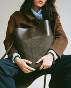 Calla Tote - Espresso Leather / Raffia