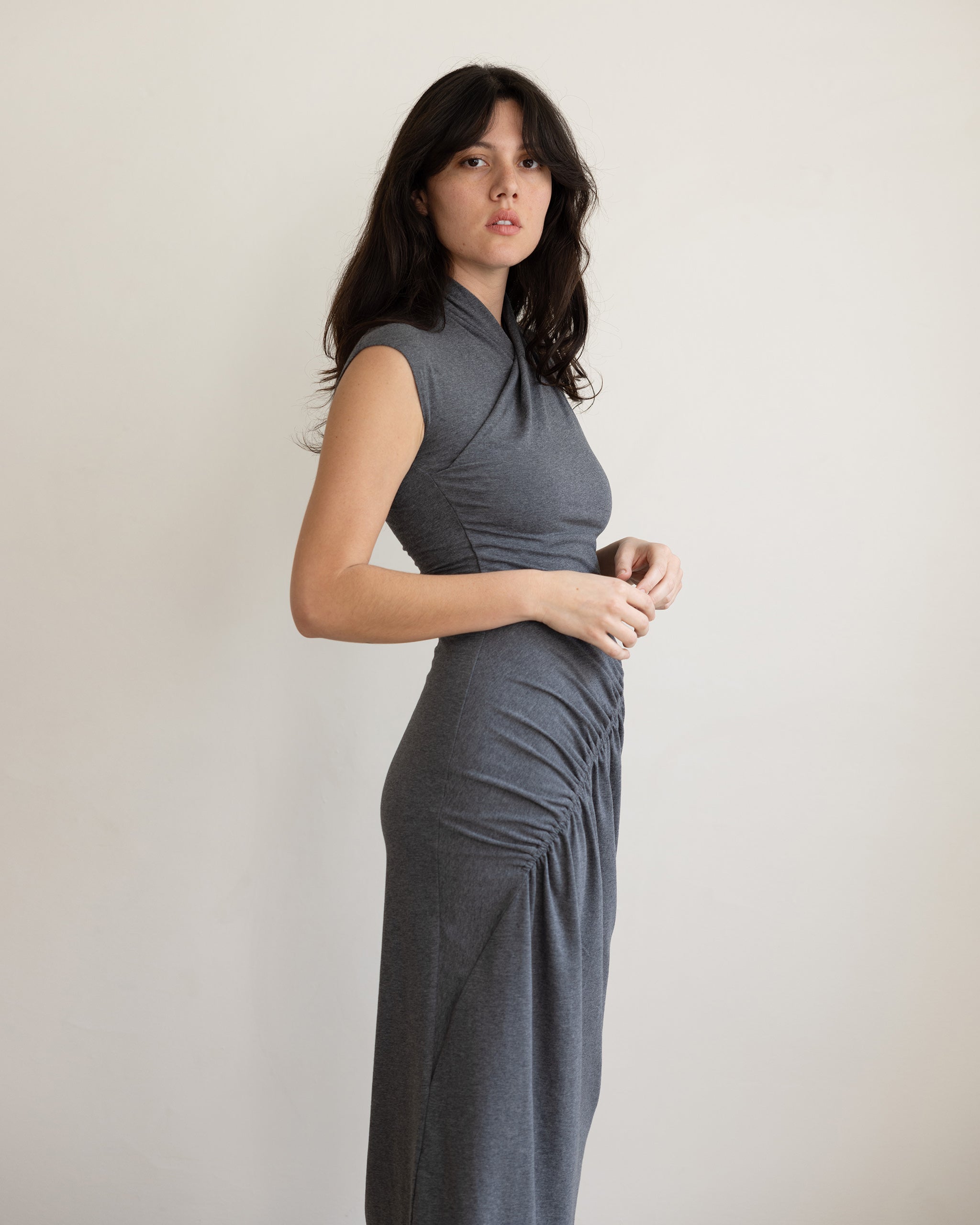 Mira Gathered Knit Dress | Pari Desai