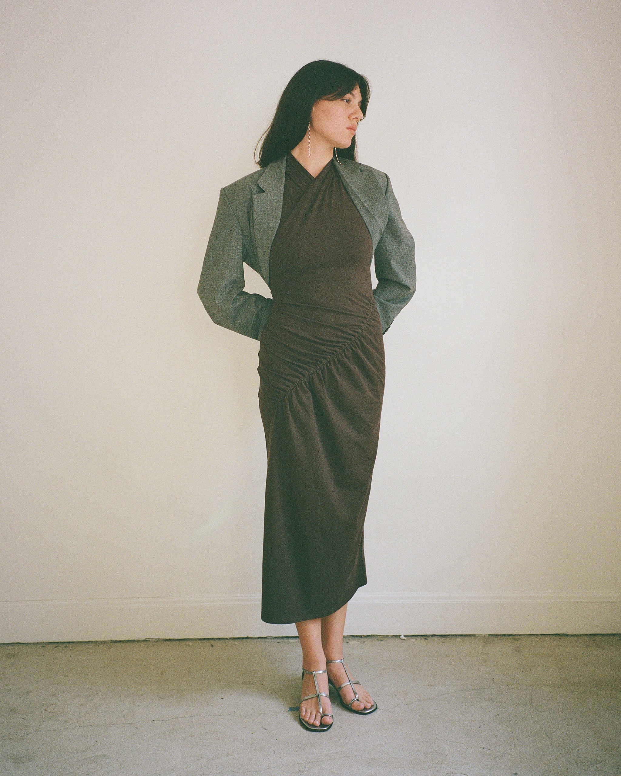 Mira Gathered Knit Dress