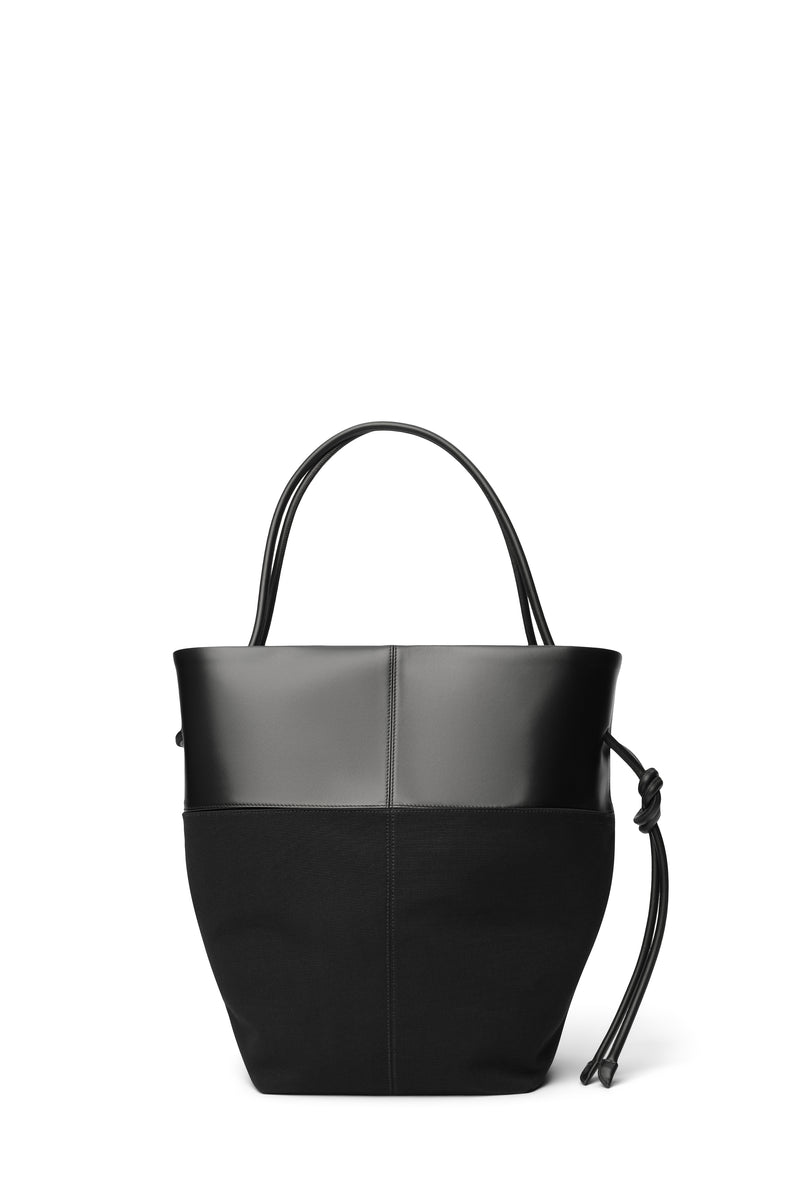 Calla Tote -  Black Leather / Canvas