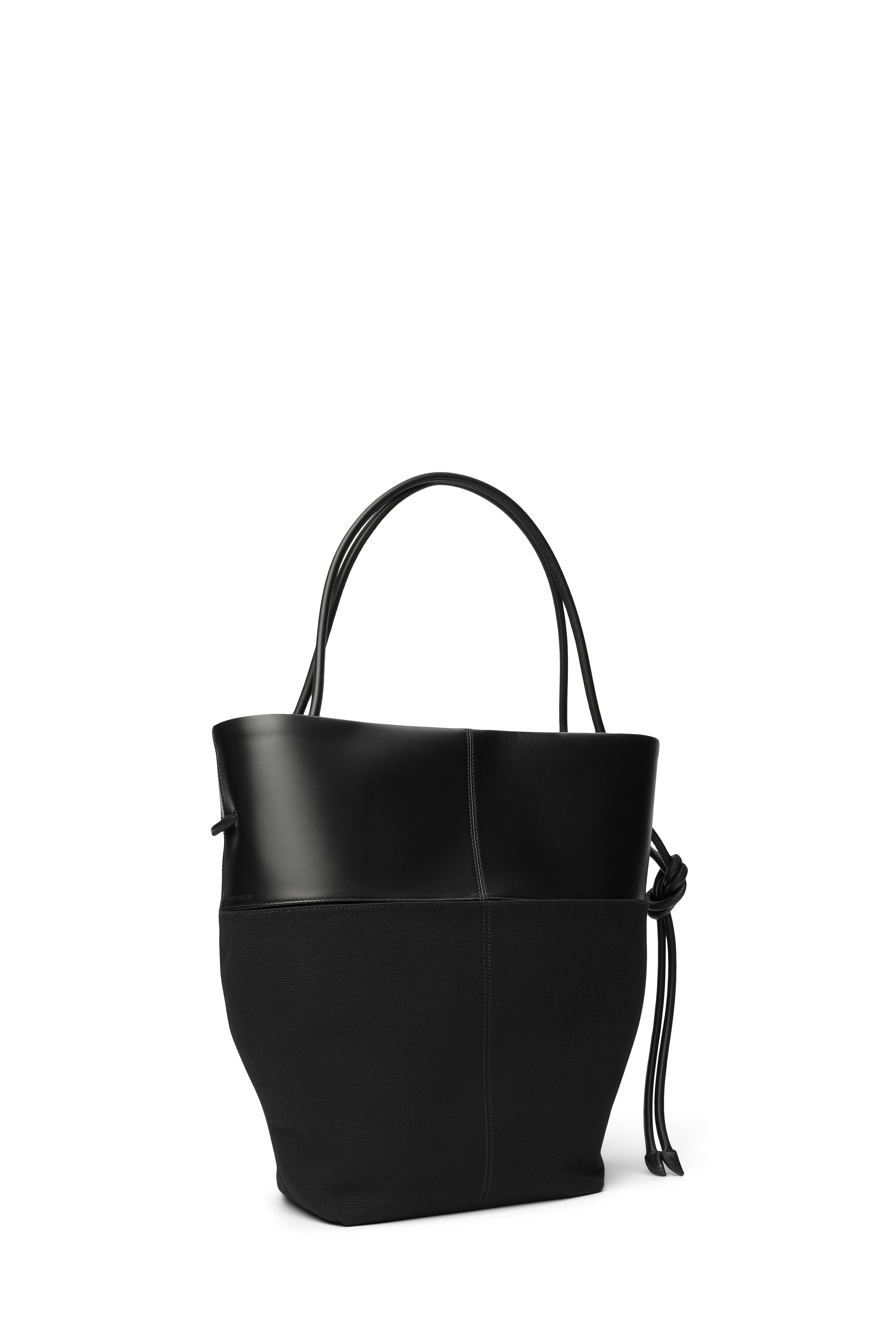 Calla Tote - Black Leather / Canvas | Pari Desai