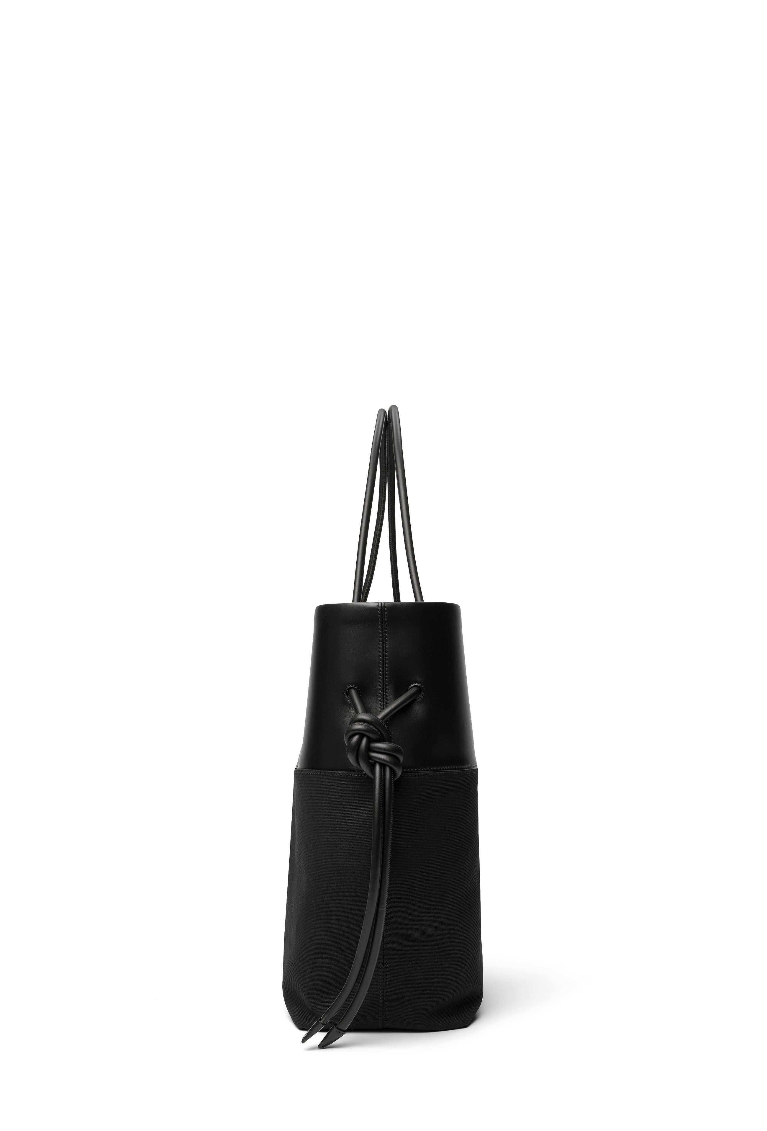 Calla Tote -  Black Leather / Canvas