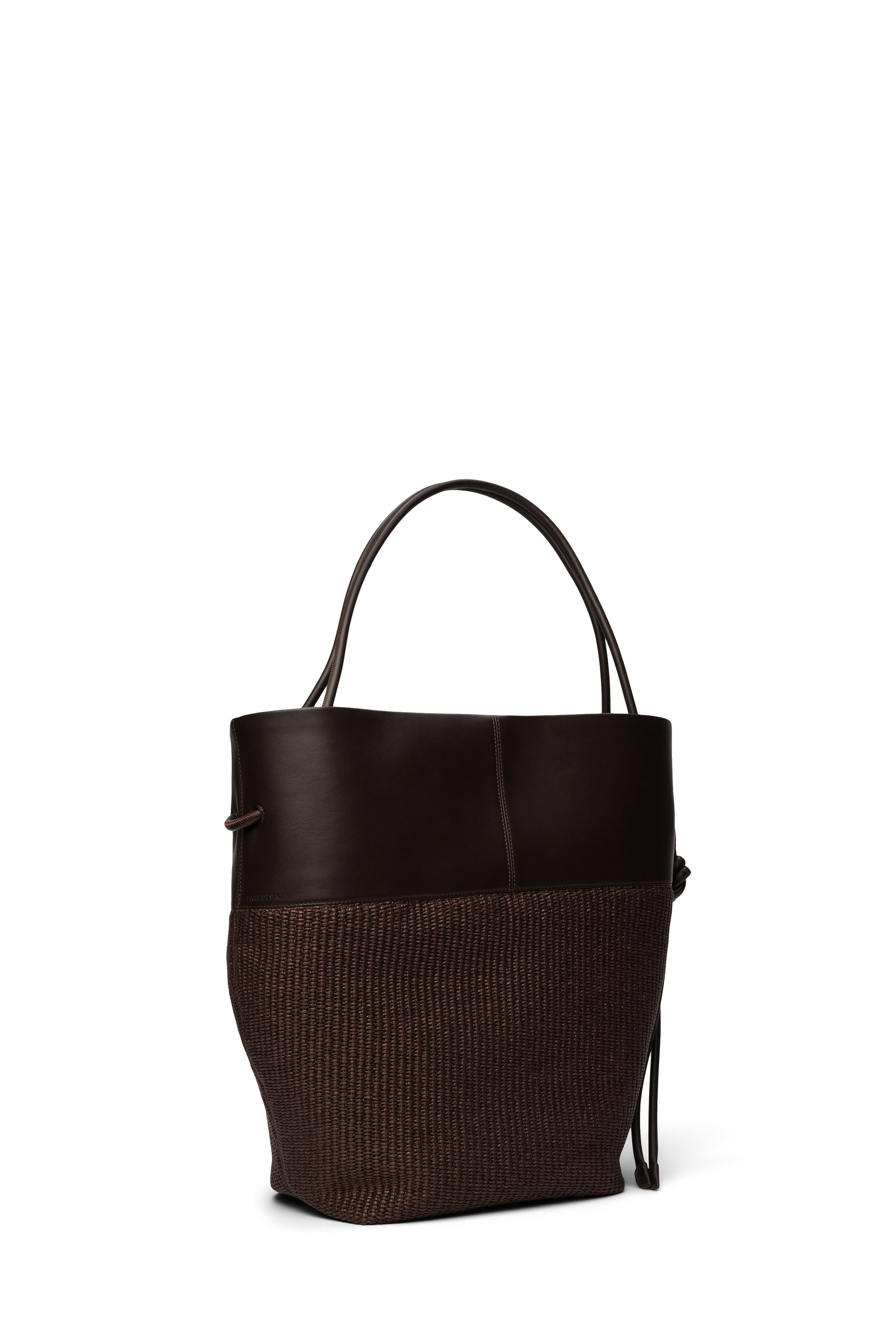Calla Tote - Espresso Leather / Raffia
