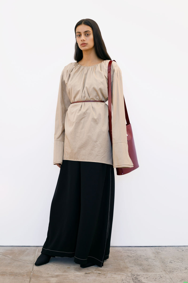 Safi Button Down Shirt-Beige