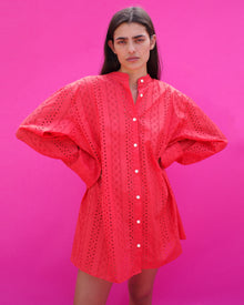 Safi Draped Back Button - Down Mini Dress