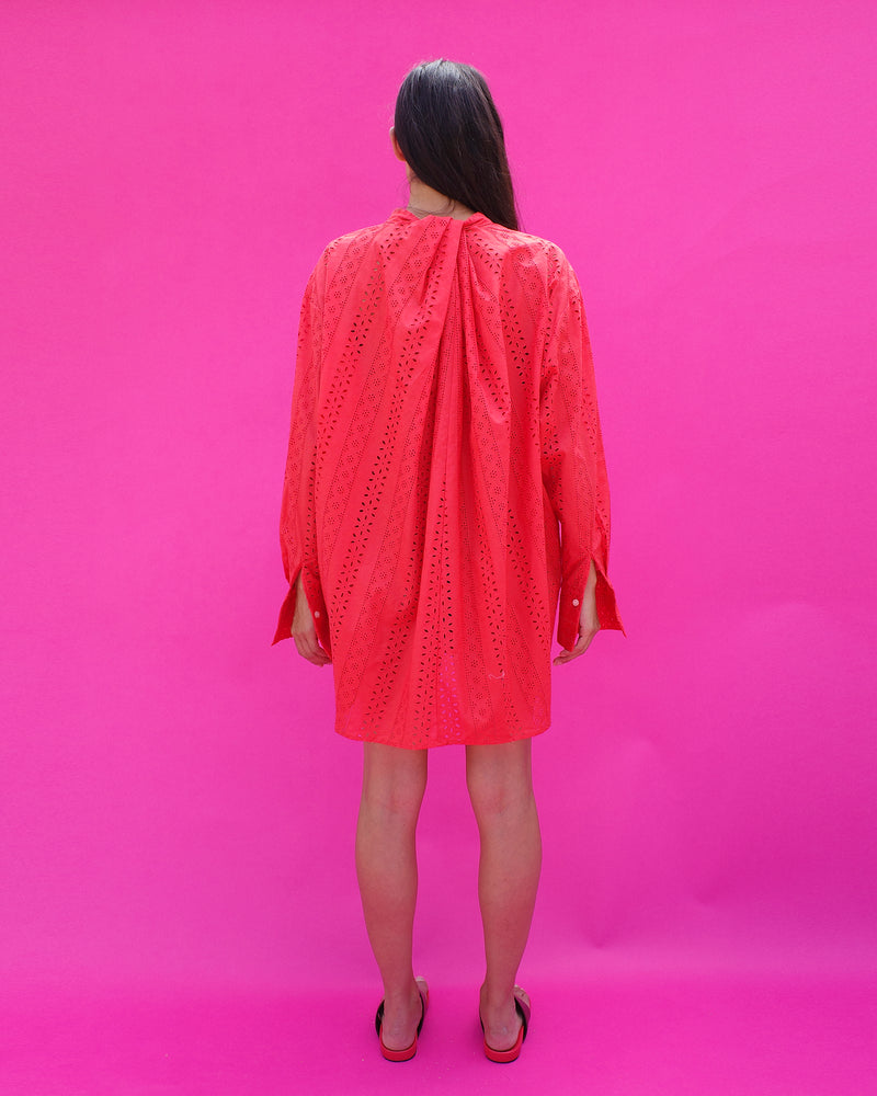 Safi Draped Back Button - Down Mini Dress