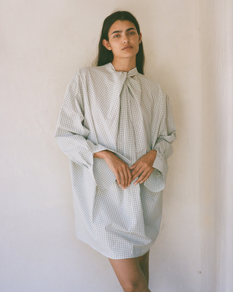 Safi Draped Back Button - Down Mini Dress