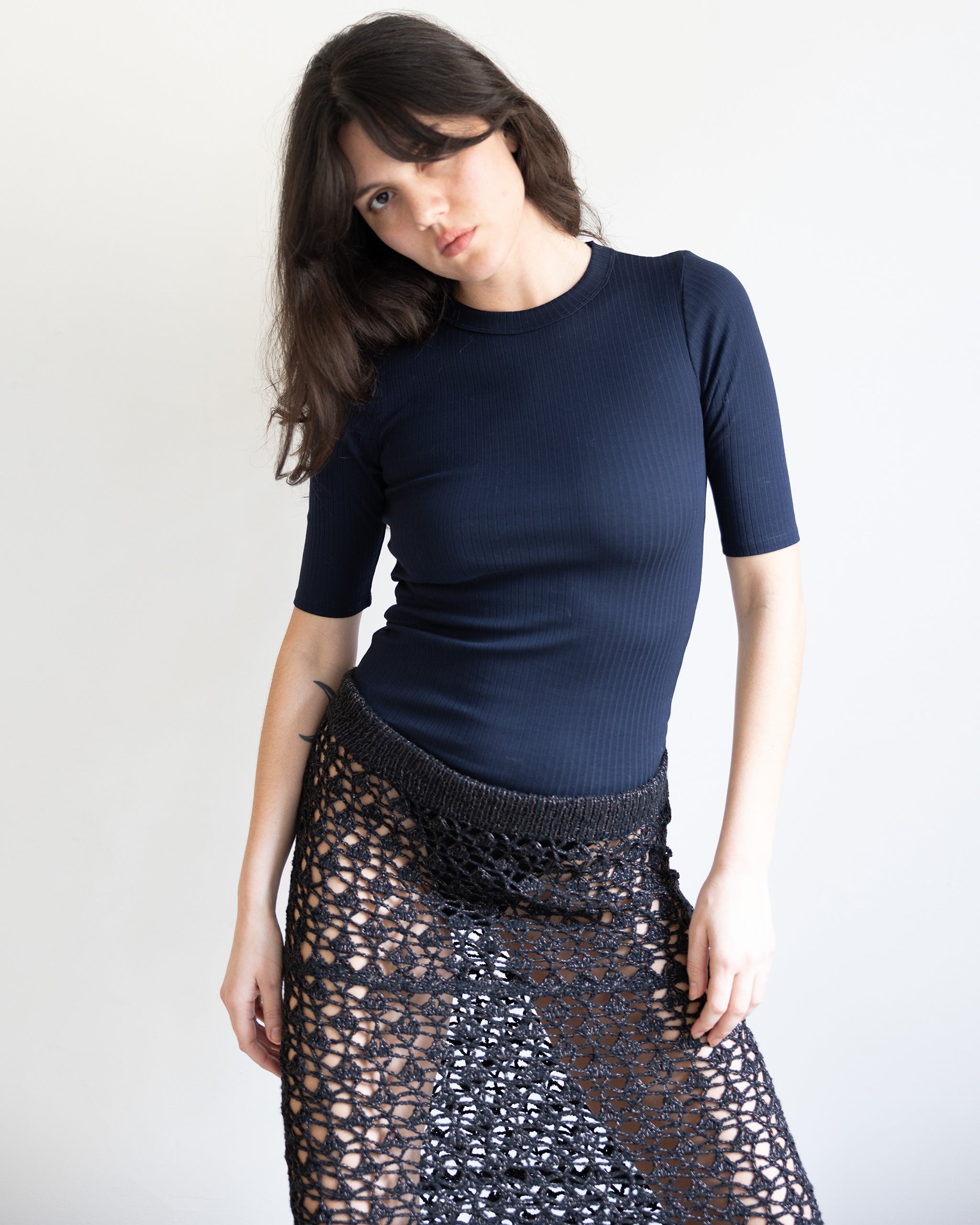 Soha Lace Crochet Midi Skirt