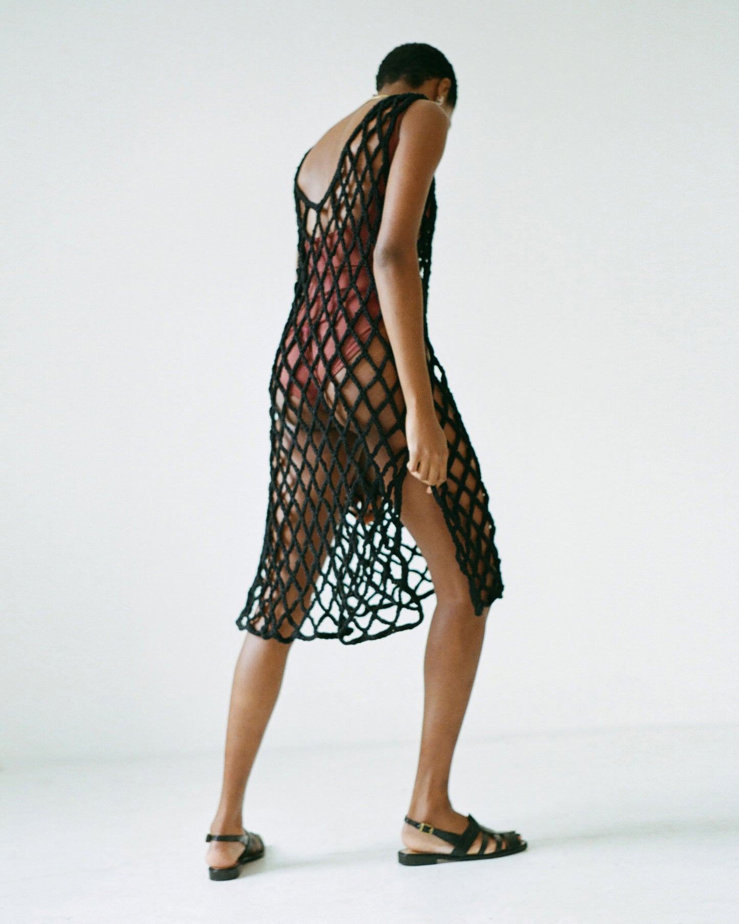 Almora Crochet Dress - Black